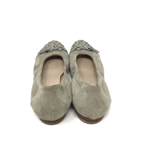 AGL Rhinestone Studded Cap Toe Ballet Flat 41 Gray - Picture 5 of 8